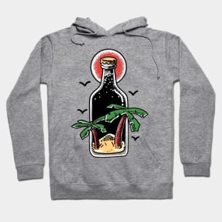 Bottled Up Island Beach Tattoo Graphic Hoodie